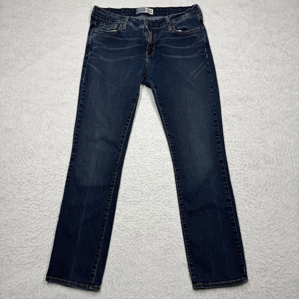 Signature by Levi Modern Straight Blue Denim Pants Stretch Jeans Women's Size 12